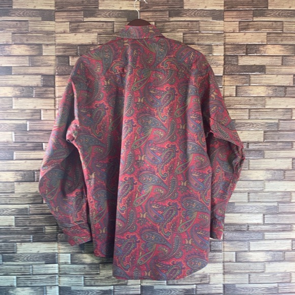 90’s VTG Tango by Max Raab Button Down Floral Paisley Print Shirt Large EUC - Picture 2 of 7